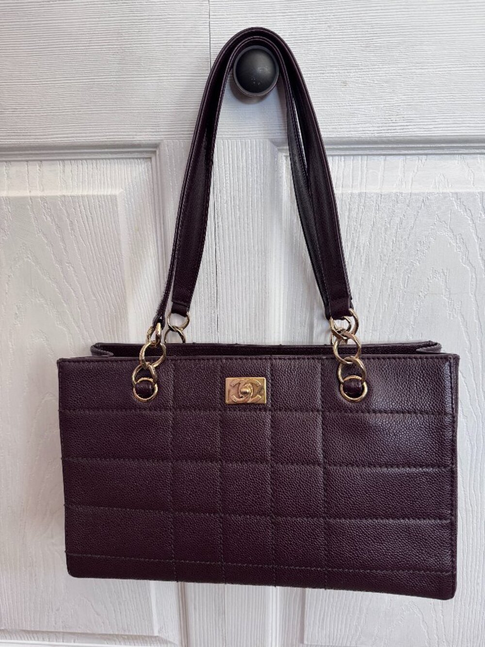 Chanel Dark Brown Caviar Choco Bar Handbag